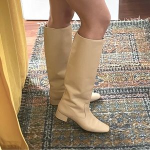 J. Crew Roxie Knee leather High Boots cream